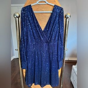 Le Chateau Sequinned Navy Blue Cocktail Dress